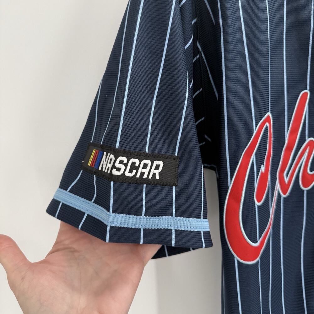 NASCAR Jersey Men Chicago Street Race 2024 Baseball Pinstripe Navy Blue Large - Picture 5 of 9